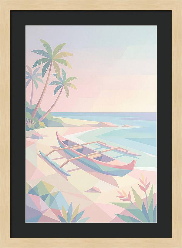 Outrigger Canoe On Tropical Beach