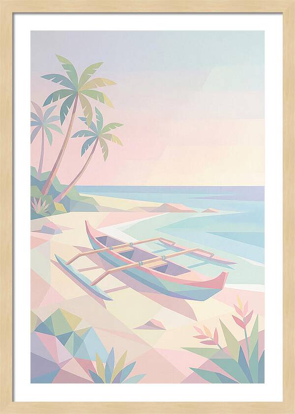 Outrigger Canoe On Tropical Beach