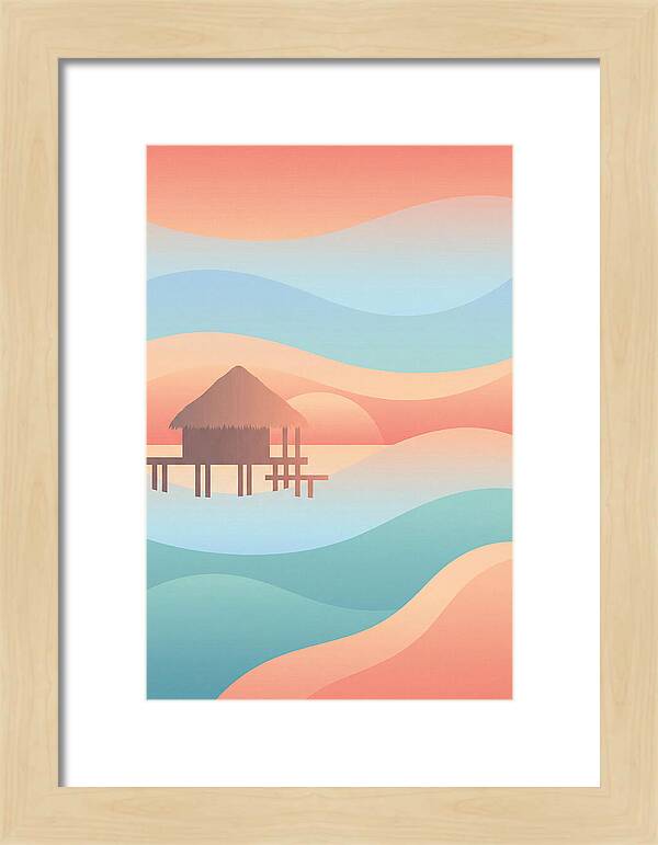 Overwater Bungalow At Sunset