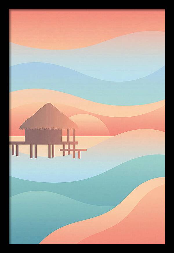 Overwater Bungalow At Sunset