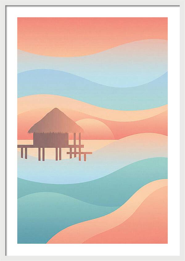 Overwater Bungalow At Sunset