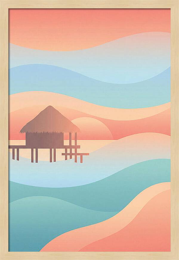 Overwater Bungalow At Sunset