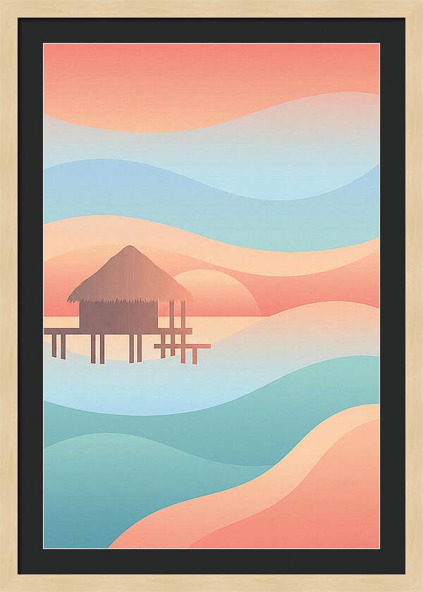 Overwater Bungalow At Sunset