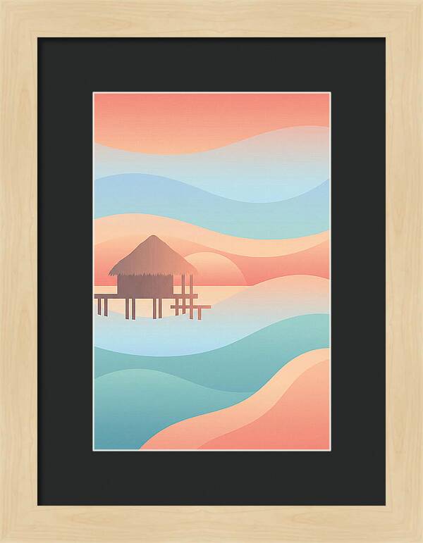 Overwater Bungalow At Sunset
