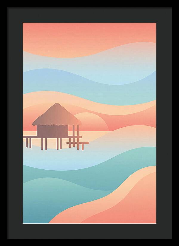 Overwater Bungalow At Sunset