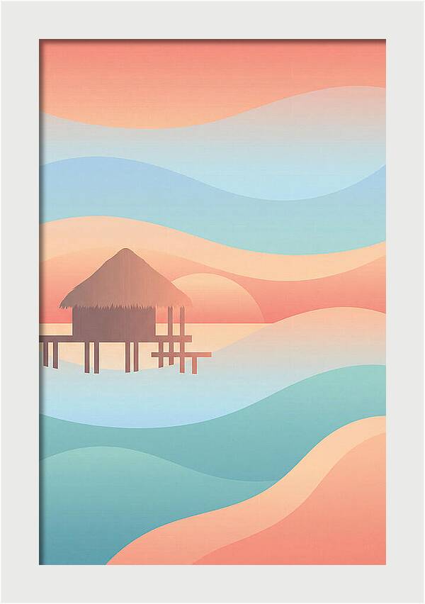 Overwater Bungalow At Sunset