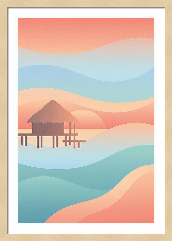 Overwater Bungalow At Sunset