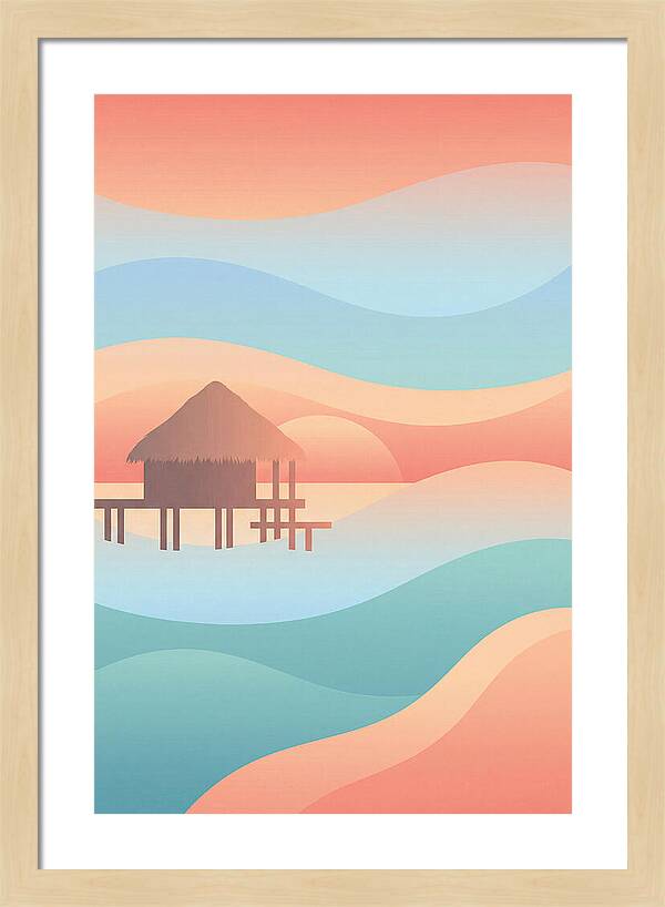 Overwater Bungalow At Sunset