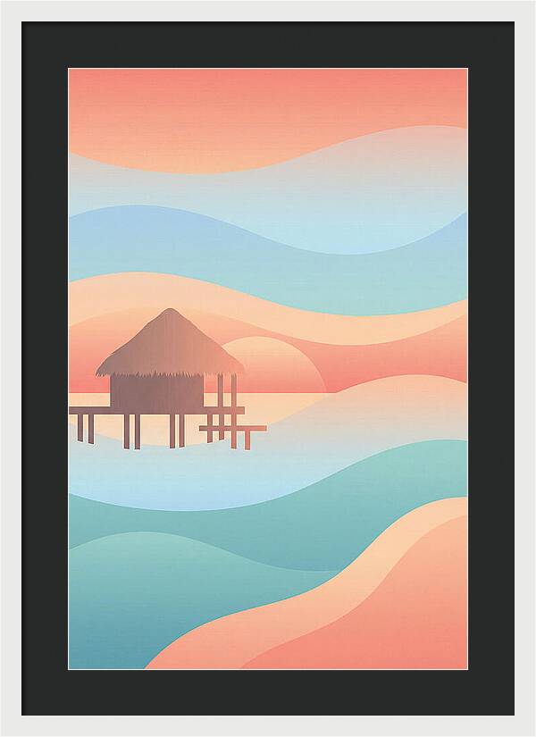 Overwater Bungalow At Sunset