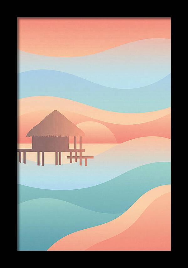 Overwater Bungalow At Sunset