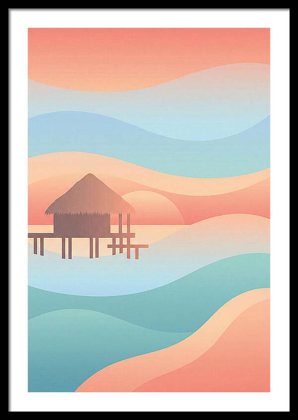 Overwater Bungalow At Sunset