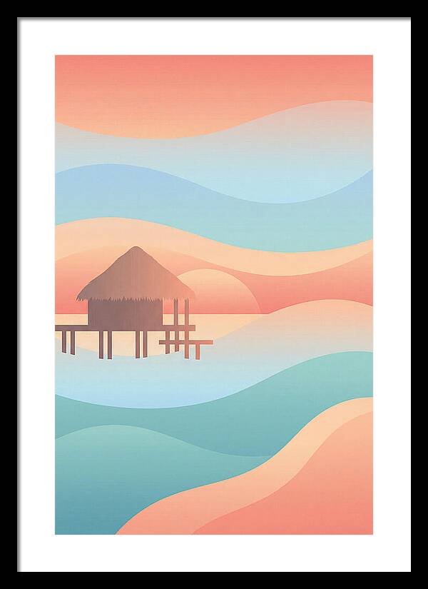 Overwater Bungalow At Sunset