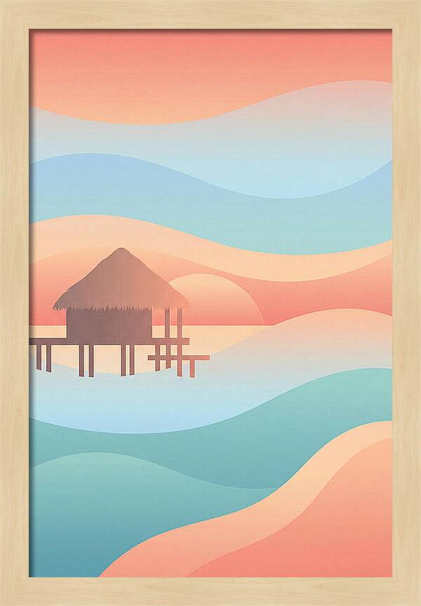 Overwater Bungalow At Sunset