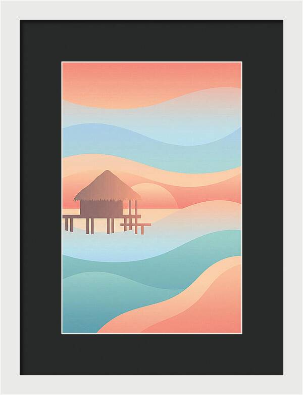 Overwater Bungalow At Sunset