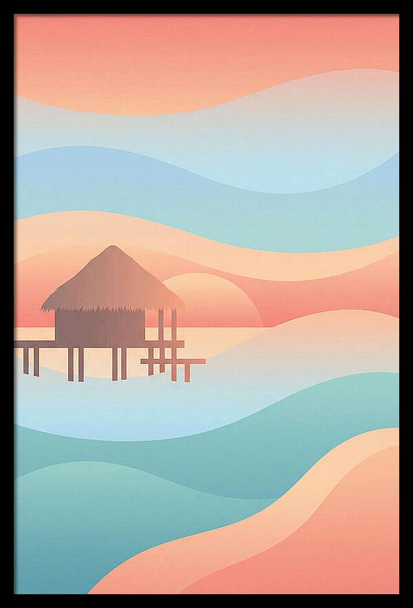 Overwater Bungalow At Sunset
