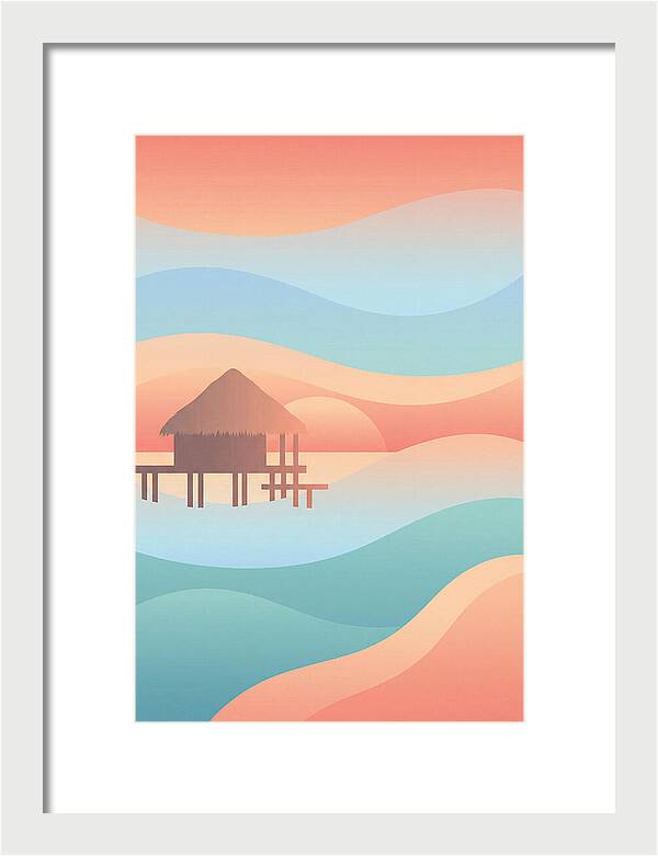Overwater Bungalow At Sunset