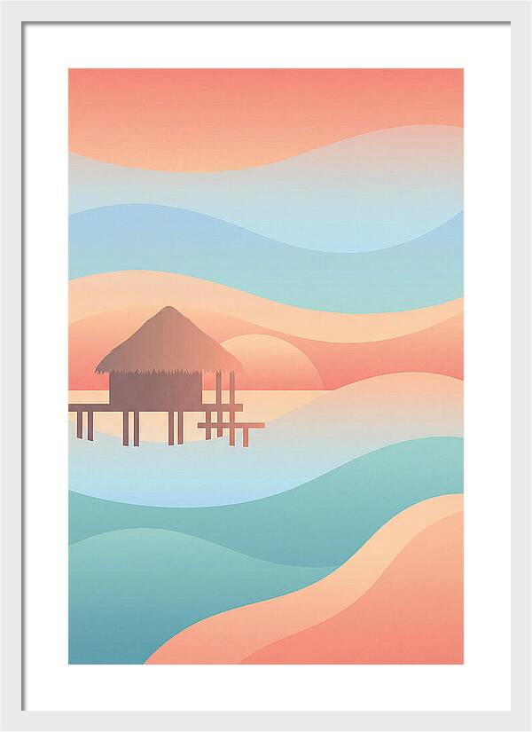 Overwater Bungalow At Sunset