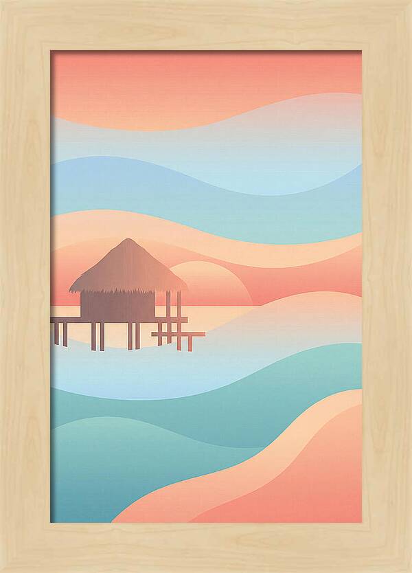 Overwater Bungalow At Sunset
