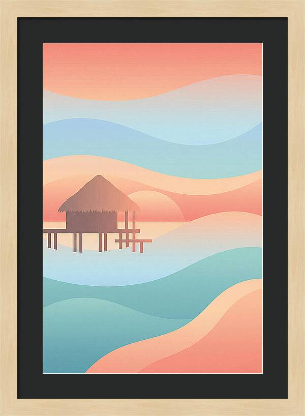 Overwater Bungalow At Sunset