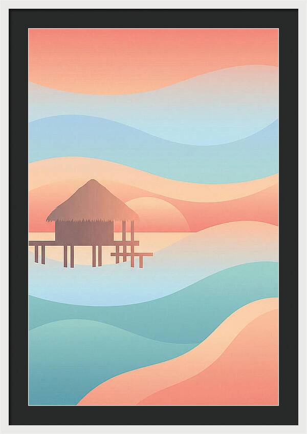 Overwater Bungalow At Sunset