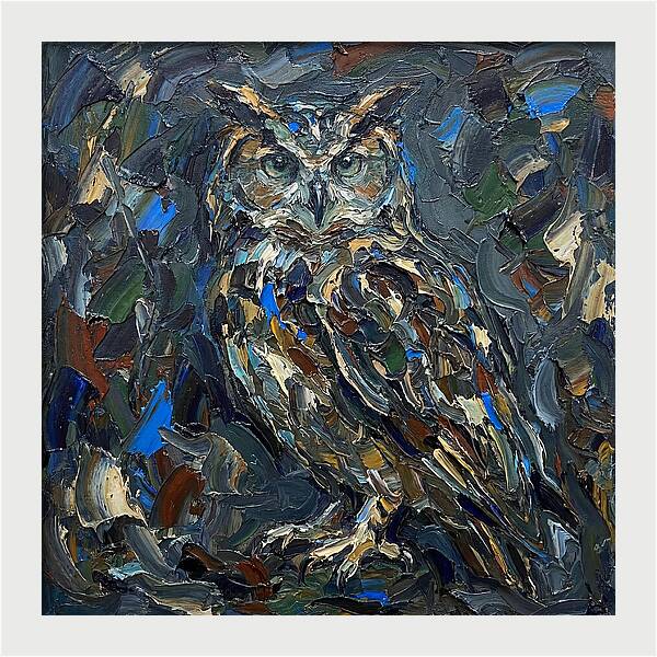 Owl In Palette Knife Style