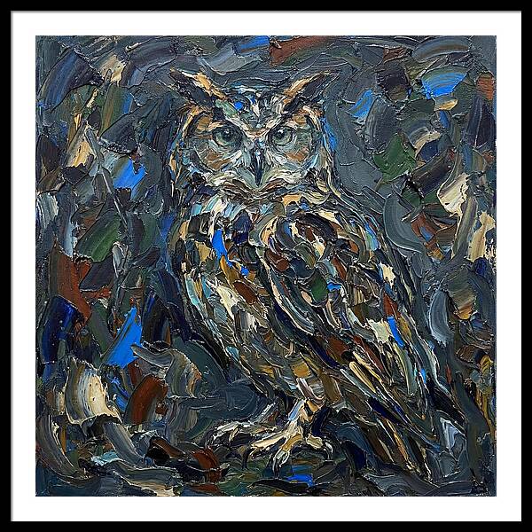 Owl In Palette Knife Style