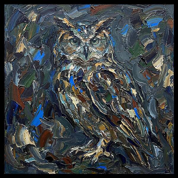 Owl In Palette Knife Style