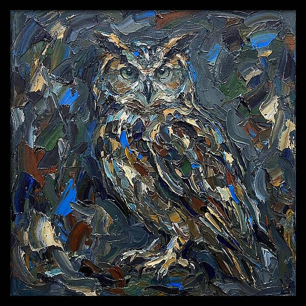 Owl In Palette Knife Style