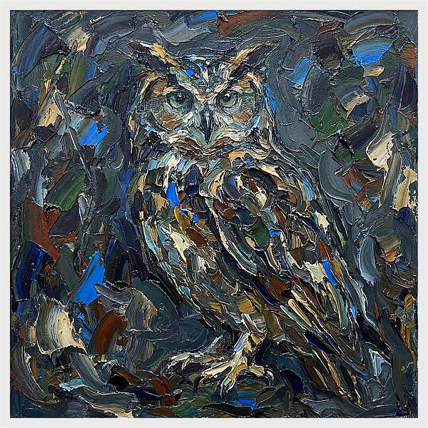 Owl In Palette Knife Style