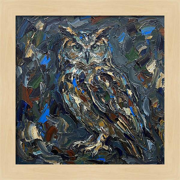 Owl In Palette Knife Style