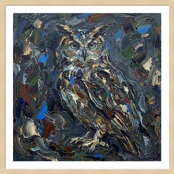 Owl In Palette Knife Style
