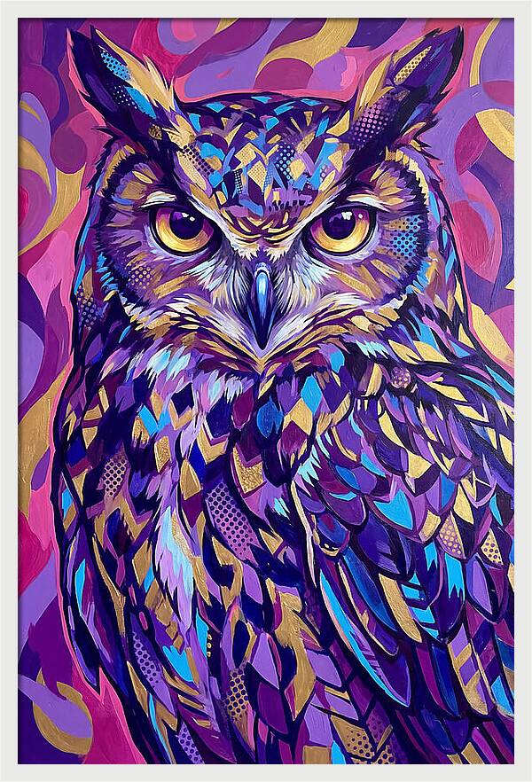Owl In Vibrant Colors