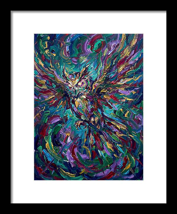 Owl In Vibrant Motion