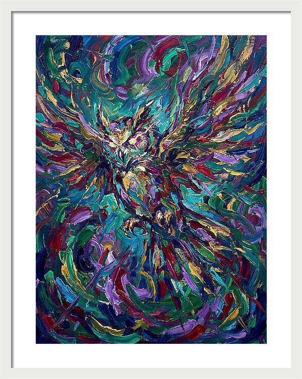 Owl In Vibrant Motion