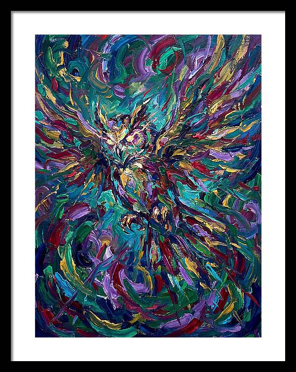 Owl In Vibrant Motion