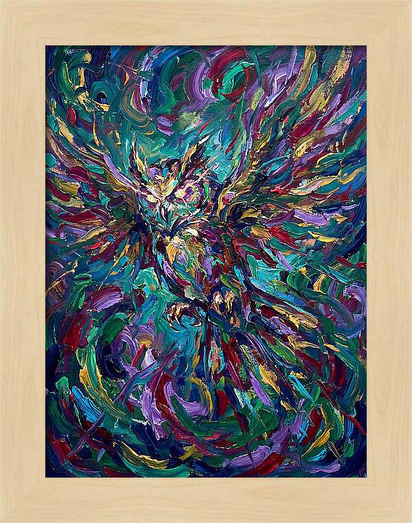 Owl In Vibrant Motion