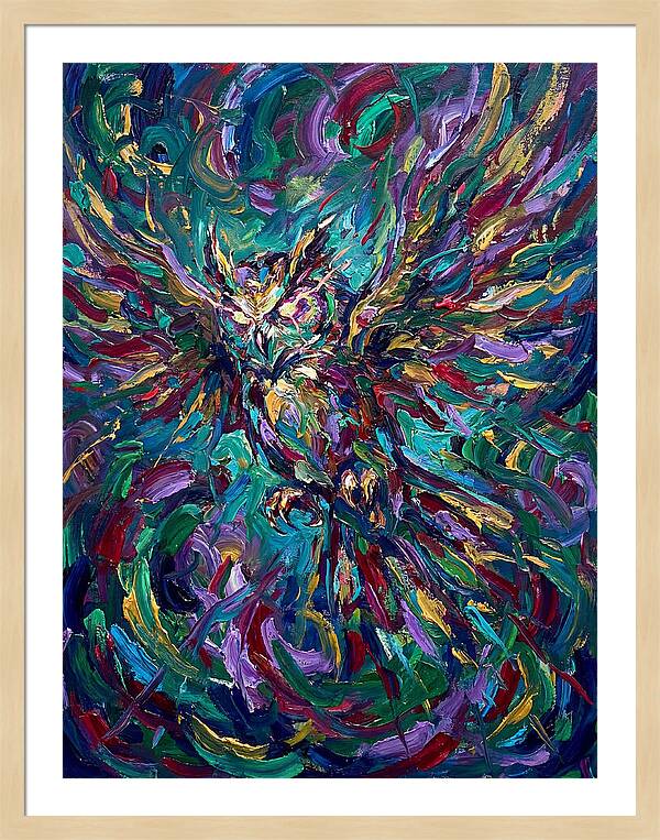 Owl In Vibrant Motion
