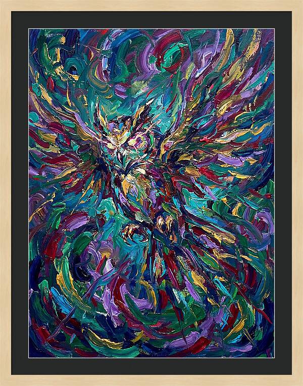 Owl In Vibrant Motion