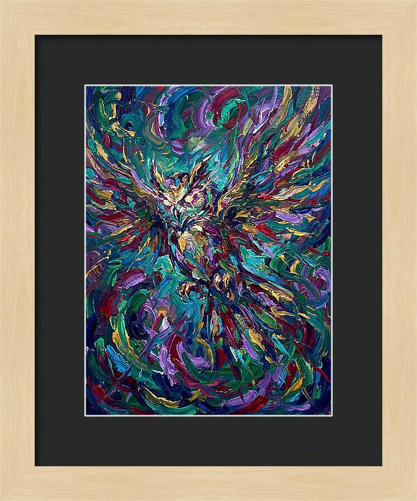 Owl In Vibrant Motion