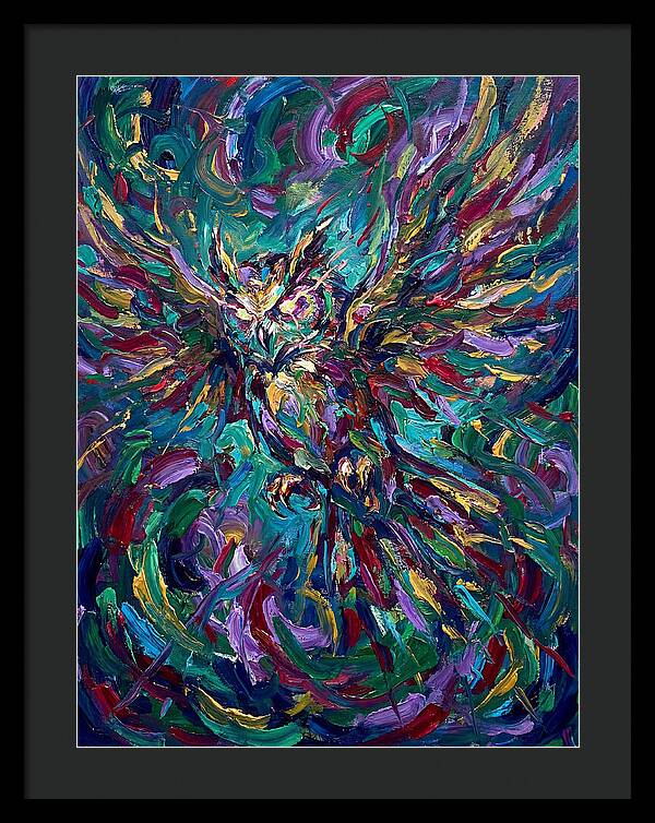 Owl In Vibrant Motion