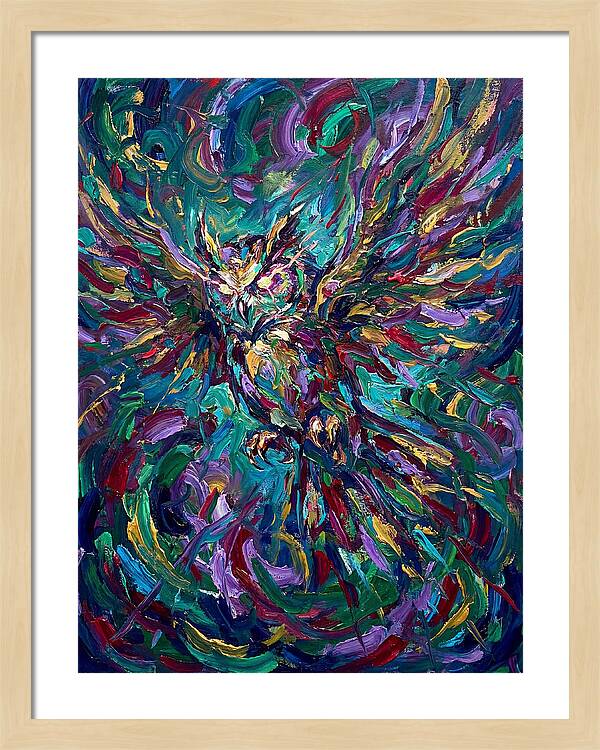 Owl In Vibrant Motion