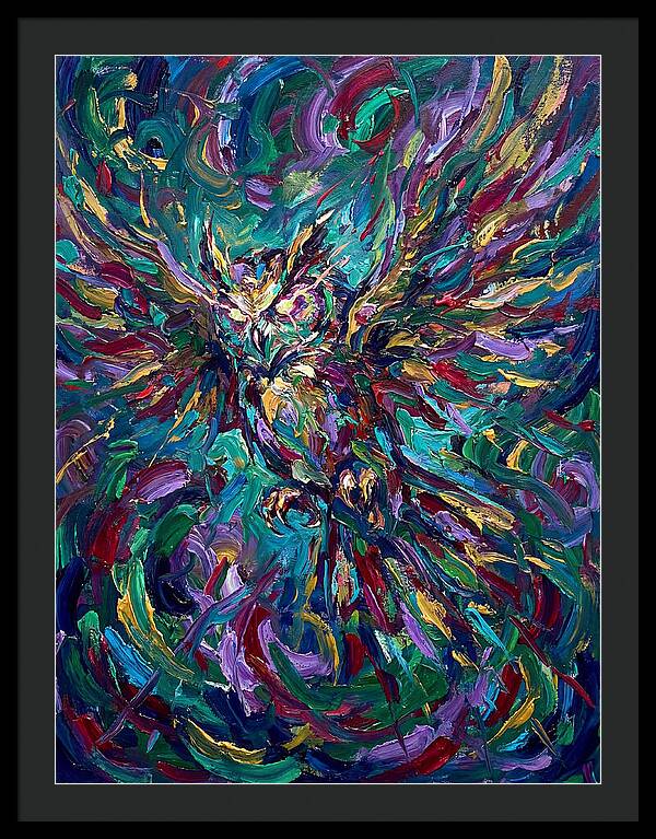 Owl In Vibrant Motion