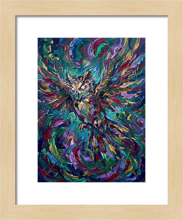 Owl In Vibrant Motion
