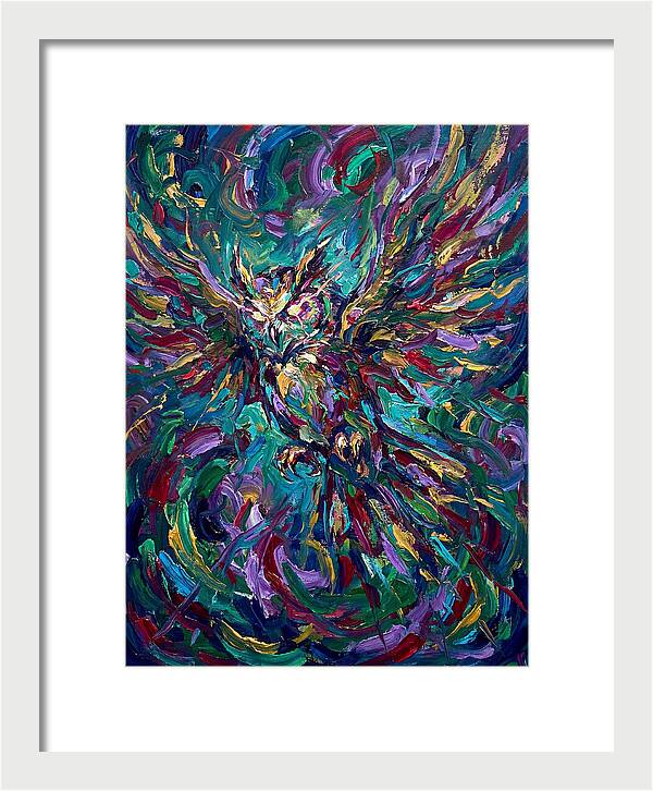 Owl In Vibrant Motion