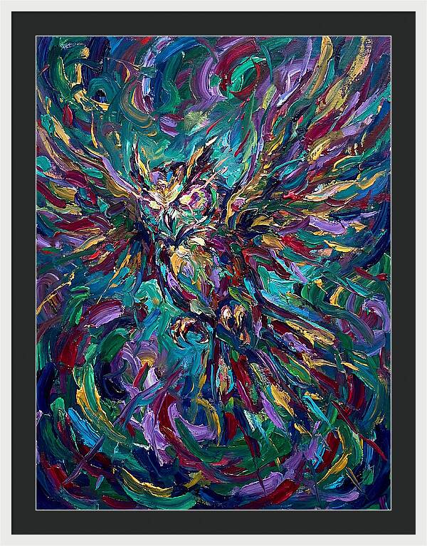 Owl In Vibrant Motion