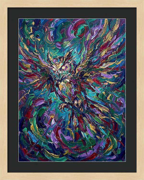 Owl In Vibrant Motion