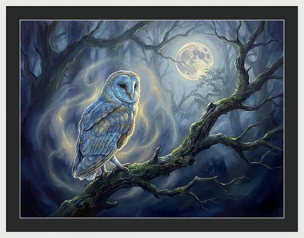 Owl Under Moonlight