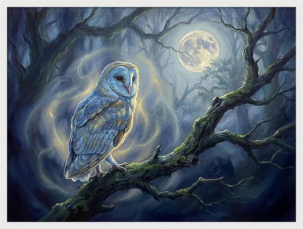 Owl Under Moonlight