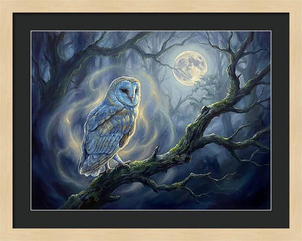 Owl Under Moonlight