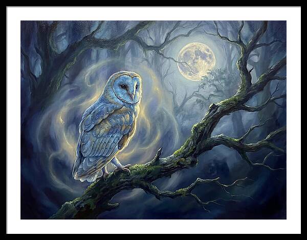 Owl Under Moonlight